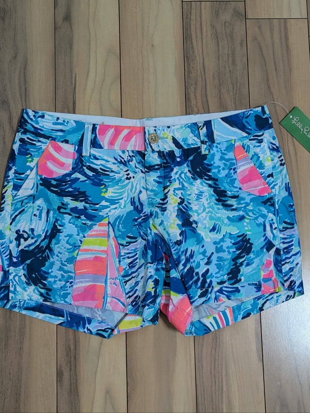 NWT! Lilly Pulitzer Callahan Shorts Sparkling Blue Hey Bay Bay Size 10